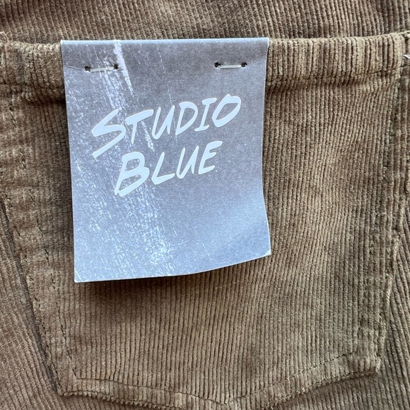 NWT Studio Blue Stitch Fix Dark Olive Straight Leg Corduroy Pants Sz 33 - Picture 11 of 12